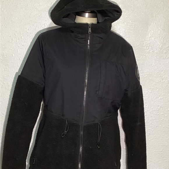 Pajar black sherp mixed media boxy hooded fleece jacket size large - Picture 5 of 12